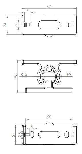 Complete set om deur te kunnen klemmen bij het openzetten.
