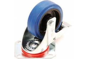 Zwenkwiel + rem - 125 kg - totale hoogte: 125 mm