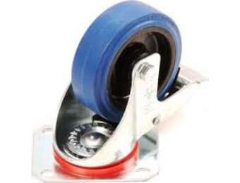 Zwenkwiel + rem - 125 kg - totale hoogte: 125 mm