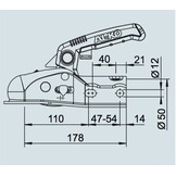 AL-KO AK161 - rond 50 mm - 1600 kg - geremde koppeling