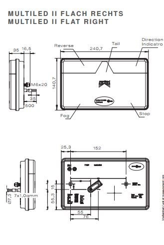 MultiLED 2 rechts 240,7x140,7x35 mm - volledig LED - 35-0204-067