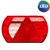 Achterlicht links met ingebouwde weerstand 236x140x25 mm - eenvoudig aan te sluiten met Aspöck connectoren