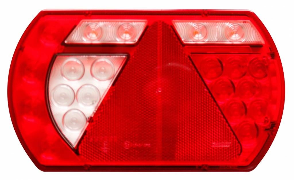 Achterlicht links met ingebouwde weerstand 236x140x25 mm - eenvoudig aan te sluiten met Aspöck connectoren