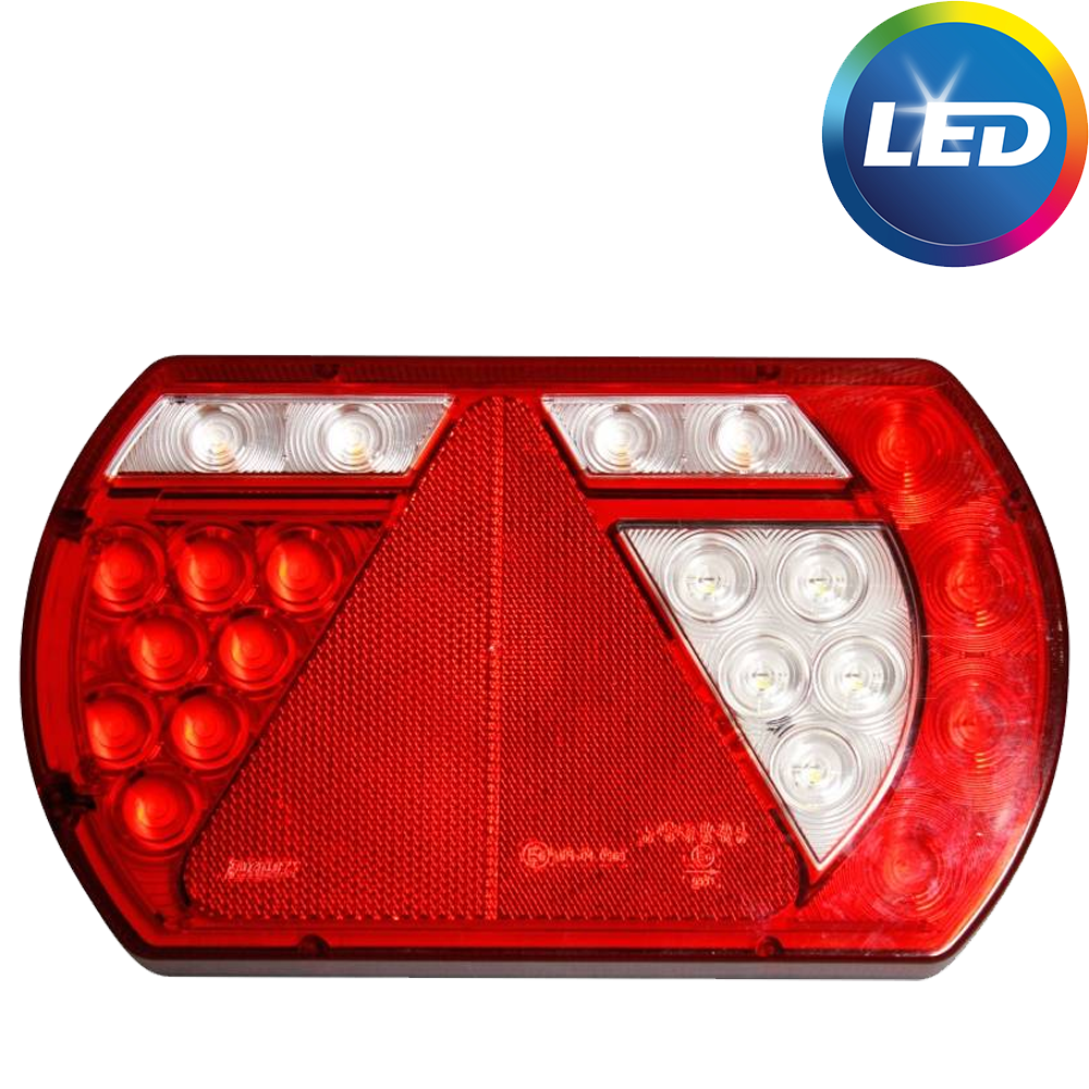 Achterlicht rechts met ingebouwde weerstand 236x140x25 mm - Aspöck connectoren