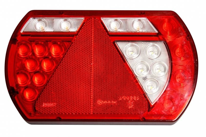 Achterlicht rechts met ingebouwde weerstand 236x140x25 mm - Aspöck connectoren