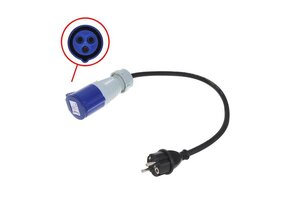 Verloopkabel 40 cm van schuko naar CEE