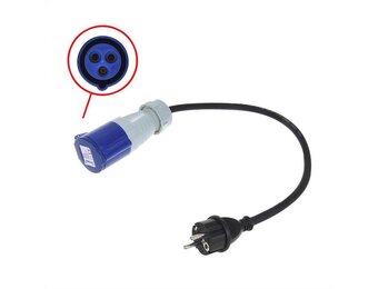 Verloopkabel 40 cm van schuko naar CEE