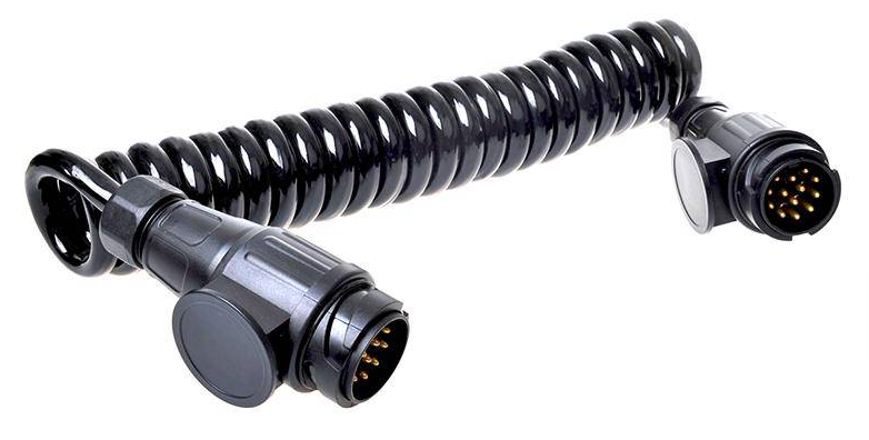 Premium verloop spiraalkabel 13 aderig met 2x 13-polige stekker - 90 tot 250 cm