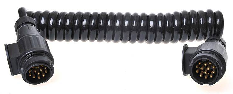 Premium verloop spiraalkabel 13 aderig met 2x 13-polige stekker - 90 tot 250 cm