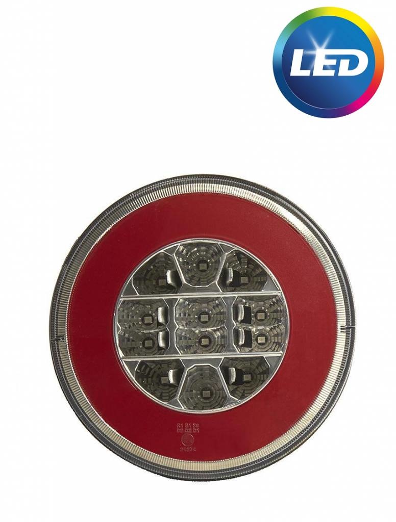 Waterdicht achterlicht rond 140x30 mm