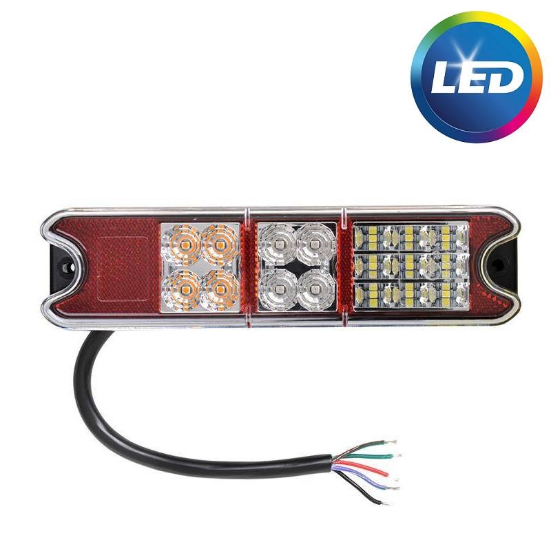 Achterlicht LED links/rechts 216x49,4x28 mm - 4 functies - losse draad aansluiting