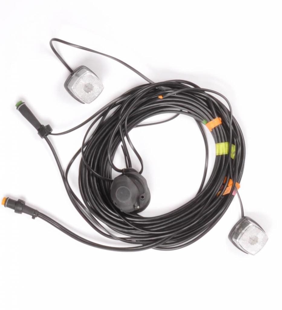 Aspock hoofdkabel - 6 + 8 meter lang - 13-polige stekkerdoos - voorzien van 2x 5-polige connector - inclusief aftakkingen