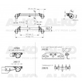 Geremde torsie as - 1350 kg - padmaat 1400 mm - flensmaat 1850 mm - 5 gats