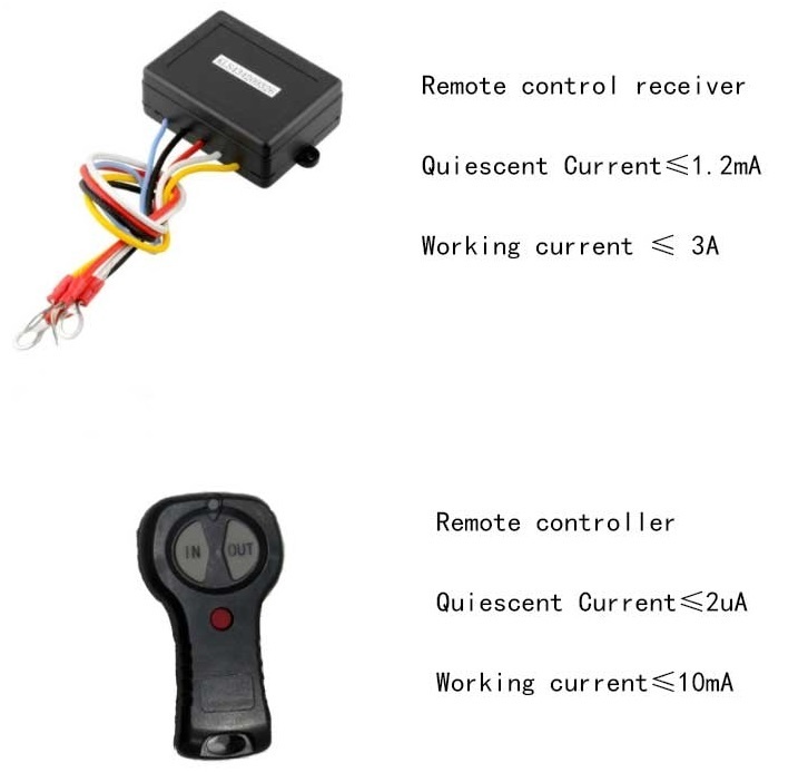 Draadloze afstandsbediening lier 12V