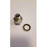 Koppeling - 3/8m x 1/2m + dichtring