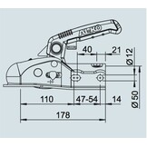 AL-KO AK161 - rond 35/45/50 mm - 1600 kg - geremde koppeling