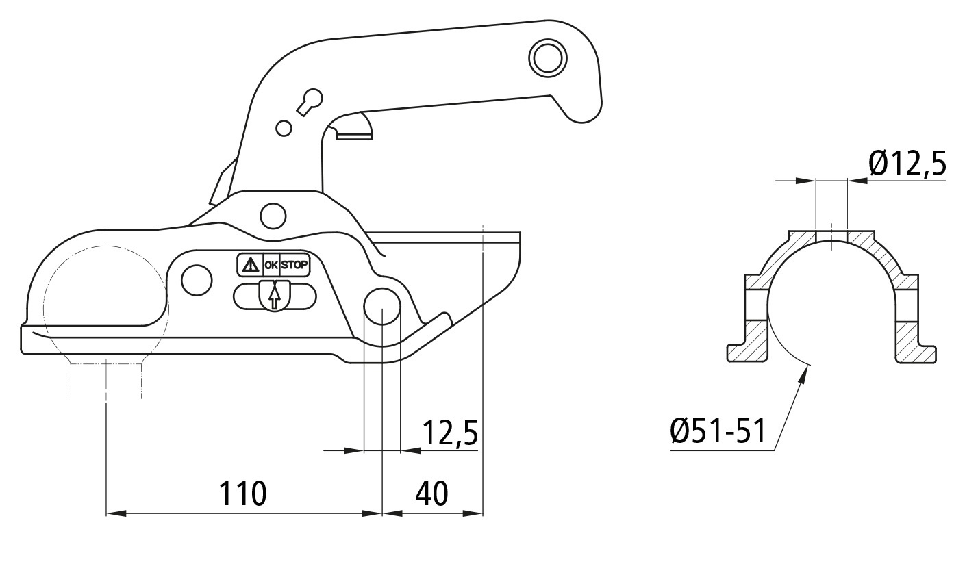 Winterhoff WW30-D3 - rond 50 mm - 3000 kg - geremde koppeling