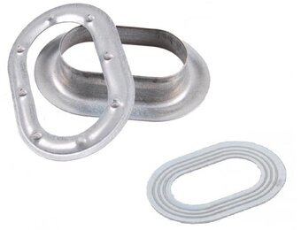 Ovale bevestiging voor tourniquet met kunststof ring