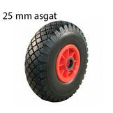 3.00-4 steekwagenwiel - anti-lek en kunststof velg - 125 kg maximale belasting - 25 mm asgat/naafdiameter - inclusief rollager