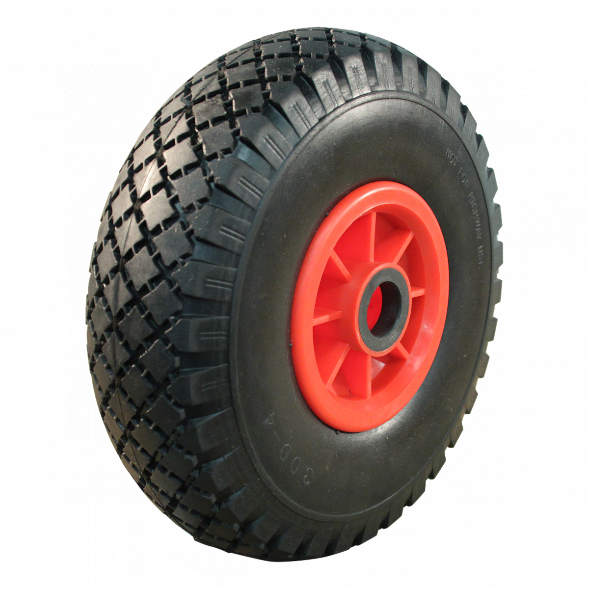 3.00-4 steekwagenwiel - anti-lek en kunststof velg - 125 kg maximale belasting - 25 mm asgat/naafdiameter - inclusief rollager