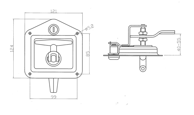Espagnoletslot T-drop RVS