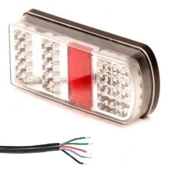 LED achterlicht met alle functies en aan te sluiten met losse draden - 228x106x55 mm rechts