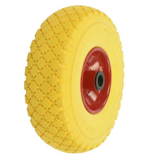 3.00-4 premium steekwagenwiel - massief/anti-lek band en stalen velg - 100 kg maximale belasting - 20 mm asgat/naafdiameter - inclusief rollager