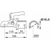 Albe EM350R - rond 60 mm - 3500 kg - geremde koppeling