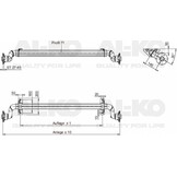 Ongeremde torsie as - padmaat 950 mm - flensmaat 1380 mm - 750 kg - 4x100
