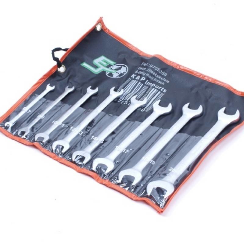 Steeksleutelset 8-delig Matt inclusief foudraal