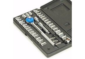 Doppendoos 1/4" + 3/8" 40-delig in koffer