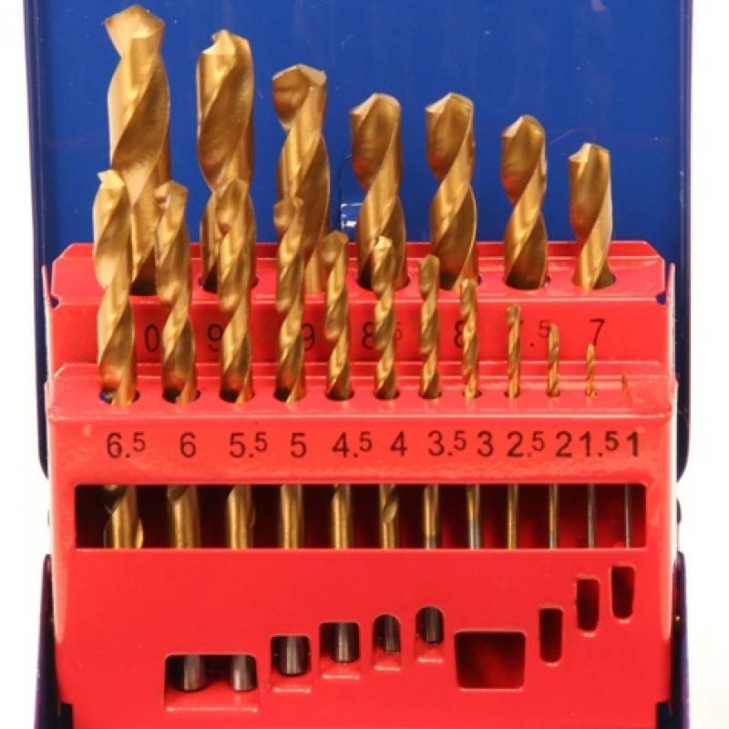 Metaalborenset 19-delig in metalen box