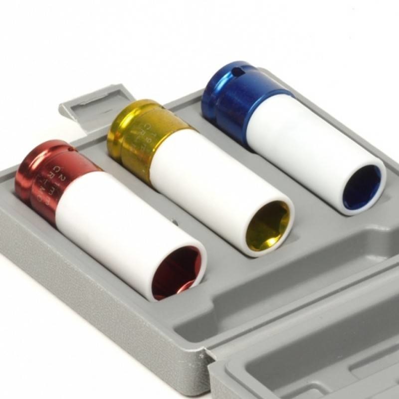 Doppenset 3-delig 17/19/21 mm Geschikt voor lichtmetalen velgen