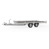Geremde Eduard autotransporter - 406x200 cm - 2700 kg bruto laadvermogen - 63 cm laadvloerhoogte - 10 cm reling - inclusief lier en oprijplaten