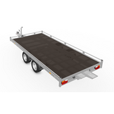 Geremde Eduard autotransporter - 406x200 cm - 2700 kg bruto laadvermogen - 63 cm laadvloerhoogte - 10 cm reling - inclusief lier en oprijplaten