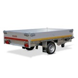 Geremde Eduard achterwaartse kipper - 256x150 cm - 1500 kg bruto laadvermogen - handpomp - 63 cm laadvloerhoogte