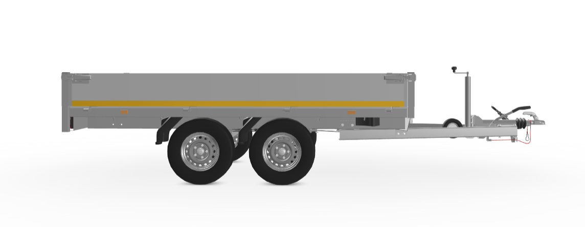 Geremde Eduard plateauwagen - 310x160 cm - 2000 kg bruto laadvermogen - 72 cm laadvloerhoogte - 30 cm borden