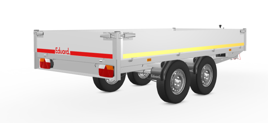 Geremde Eduard plateauwagen - 310x160 cm - 2000 kg bruto laadvermogen - 72 cm laadvloerhoogte - 30 cm borden