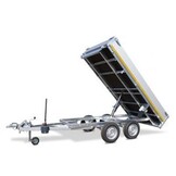 Geremde Eduard achterwaartse kipper - 256x150 cm - 2000 kg bruto laadvermogen - handpomp - 72 cm laadvloerhoogte