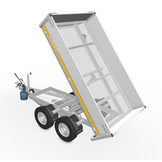 Geremde Eduard achterwaartse kipper - 256x150 cm - 2000 kg bruto laadvermogen - handpomp - 72 cm laadvloerhoogte