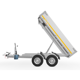 Geremde Eduard achterwaartse kipper - 256x150 cm - 2000 kg bruto laadvermogen - handpomp - 72 cm laadvloerhoogte