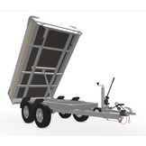 Geremde Eduard achterwaartse kipper - 256x150 cm - 2000 kg bruto laadvermogen - handpomp - 72 cm laadvloerhoogte