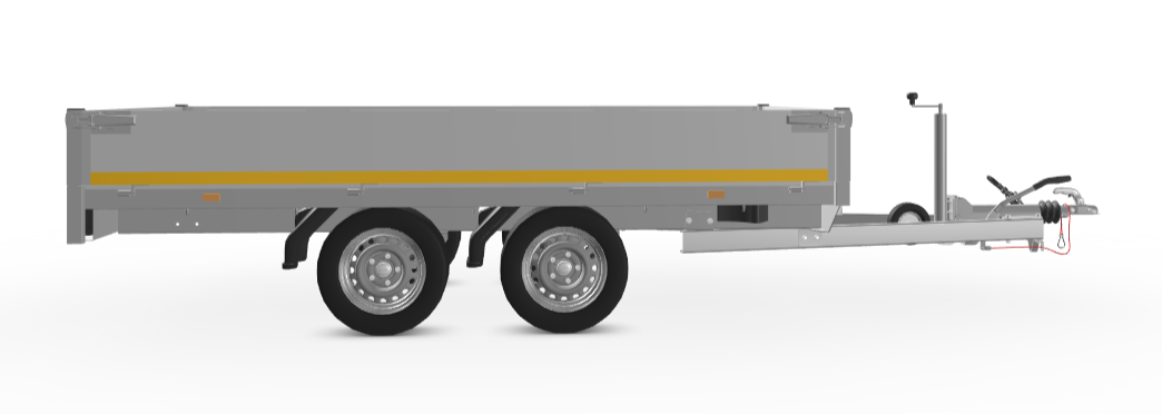 Geremde Eduard plateauwagen - 310x160 cm - 2000 kg bruto laadvermogen - 63 cm laadvloerhoogte - 30 cm borden