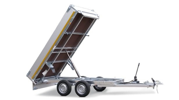 Geremde Eduard achterwaartse kipper - 310x160 cm - 2700 kg bruto laadvermogen - elektrisch, extern laden, handpomp - 72 cm laadvloerhoogte