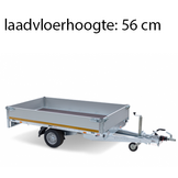 Geremde Eduard plateauwagen - 256x150 cm - 1500 kg bruto laadvermogen - 56 cm laadvloerhoogte - 30 cm borden