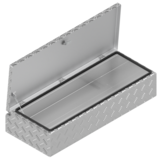 DE HAAN BOX H - 900x380x190 mm - waterdichte en stofdichte aluminium traanplaat disselkist - voorzien van vlinderslot of spansluiting