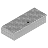 DE HAAN BOX H - 900x380x190 mm - waterdichte en stofdichte aluminium traanplaat disselkist - voorzien van vlinderslot of spansluiting