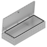 De Haan Box HAV/HAS - 900x380x150 mm - waterdichte en stofdichte aluminium traanplaat disselkist  - voorzien van vlinderslot of t-sluiting