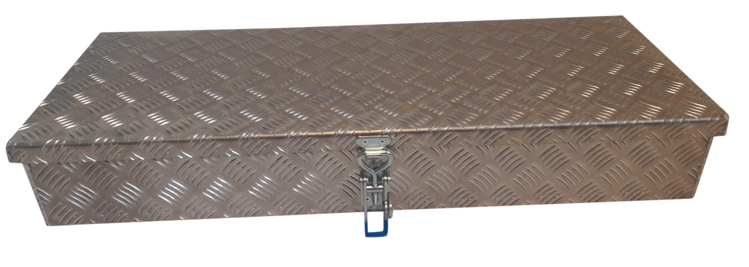 De Haan Box HAV/HAS - 900x380x150 mm - waterdichte en stofdichte aluminium traanplaat disselkist  - voorzien van vlinderslot of t-sluiting