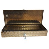 De Haan Box HAV/HAS - 900x380x150 mm - waterdichte en stofdichte aluminium traanplaat disselkist  - voorzien van vlinderslot of t-sluiting